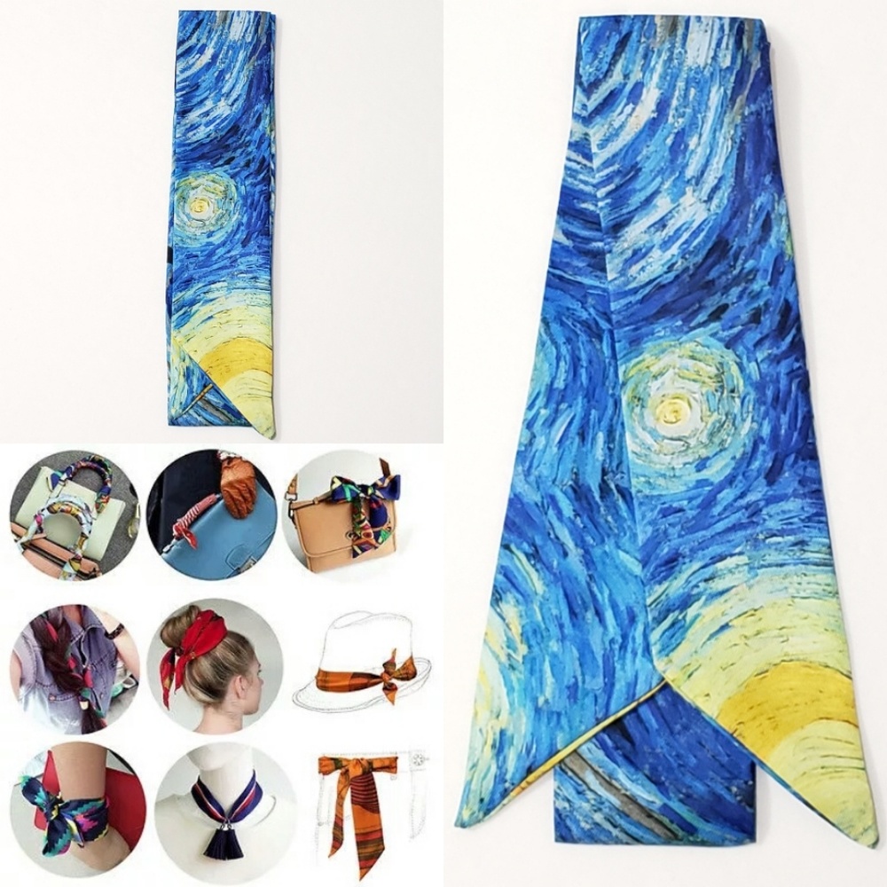 2pcs Exquisite VanGogh Design Cotton Scarves